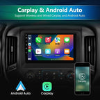 4Core Car Radio Stereo for Chevy Silverado GMC Sierra 2014 2015 2016 2017 2018 with 10 inch Touchscreen Wireless Carplay Android Auto FM WiFi Bluetooth SWC