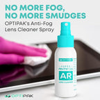 Anti Fog Lens Cleaner Spray Kit | (2x) 1oz Anti Fog Glasses Cleaner Bottle + (2x) Microfiber Cloth for Eyeglasses, Goggles, Sunglasses, Mirror - Eyeglass Defogger Spray Cleaning Kit (4 Piece Set)