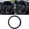 15 Inch Bling Soft Leather Car Steering Wheel Cover, Black | Colorful Rhinestones Design, Auto Elastic Protector for Women Girls, Crystal Diamond Car Accessories for Most Cars, SUVs