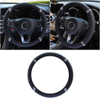 15 Inch Bling Soft Leather Car Steering Wheel Cover, Black | Colorful Rhinestones Design, Auto Elastic Protector for Women Girls, Crystal Diamond Car Accessories for Most Cars, SUVs