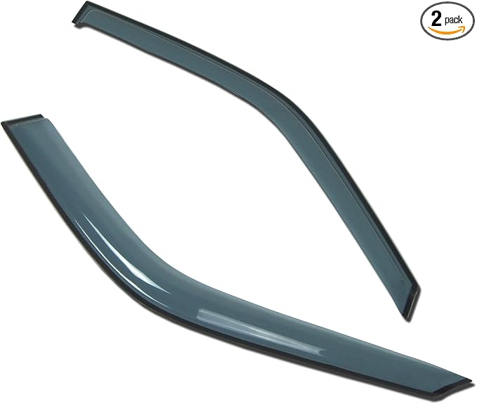 Outside Mount Window Vent Visors Rain Guards Compatible with Chevrolet Monte Carlo 2000-2006 | Side Window Wind Deflectors Rain Shields | Light Grey, 2 Pcs Set, LGWV-079