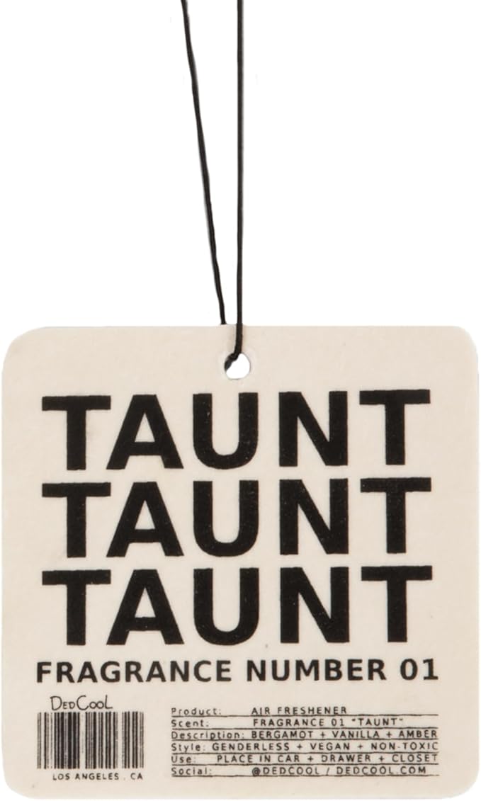 Air Freshener in 01 Taunt | Hanging Odor Eliminator for Cars, Closets & Drawers | Bergamot, Vanilla & Amber | Vegan, Non-Toxic, Cruelty-Free