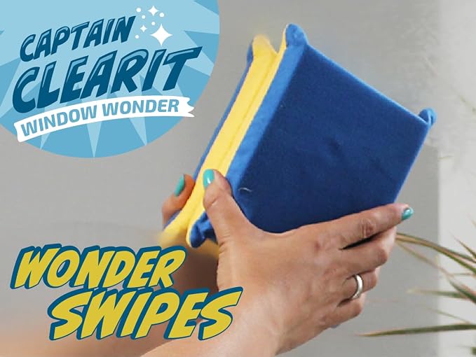 Captain Clearit Window Cleaner Sponge for Windshields, 2 Pack | Car window cleaner tool, non-scratch sponge for fog, steam, condensation, mirrors, glass, boats and bathroom surfaces