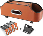 Car Back Seat Organizer with 2 Drink Cup Holder - Tissue Box and Storage Box Hook - Multi-functional Storage - Great for Kids and Travel (Orange)