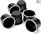 6pcs Universal Cup Holder Inserts for RV, Boat, Car, Couch, Golf Cart & Pontoon - Elegant Chrome, Large Plastic Drop-in Cup Holders