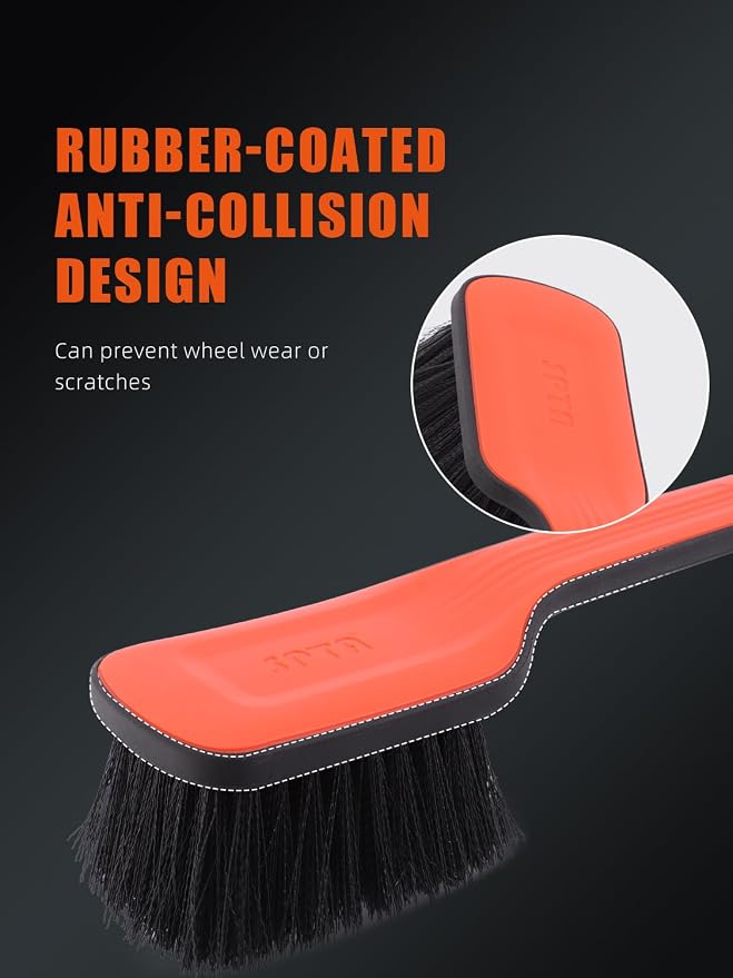 Tire Brush, Carpet Cleaning Brush, 2Pcs Wheel Brush, Carpet Cleaning Brush,Stiff Synthetic Bristles, Ergonomic Design Handle, Scrub Brush for Floor Mats,Car Wheel Hub Cleaning,Car Interior, Home