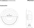 A-Series TS-A2000LD2 8” Subwoofer – 700W Max, Shallow-Mount Design, Deep Bass in Tight Spaces