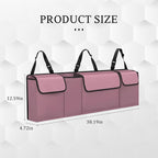 Car Trunk Organizer, Waterproof Collapsible Cargo Bag with 4 Pockets,Backseat Hanging Large Storage with Adjustable Straps, Sturdy Space Saver Frees Trunk Floor for SUV, Truck (Pink)