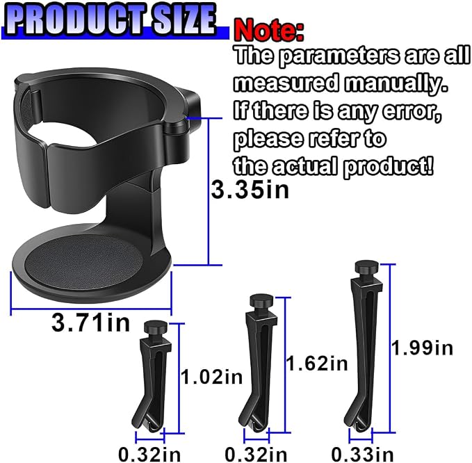 Car Cup Holder Expander for Air Vent - Portable Air Conditioning Outlet Drink Cup Holder Car Ashtray Holders - Beverage Bracket Auto Water Bottle Holders with Horizontal Blade Vents (2PCS)