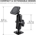 (Extended & Rubber Pad Design) MagSafe Aluminum 2024 2025 2026 Jeep Wrangler JL JLU & Gladiator JT 4XE (2/4 Door) Phone Mount, No View Obstruction, Metal Phone Holder for All Smartphones | Not JK JKU