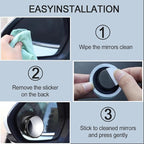 8PCS Car Blind Spot Mirrors, Convex Car Mirror, 360°Wide Angle Convex Mirrors with Adjustable Frame, Self-Adhesive Round HD Glass Rear View Accessories Universal for Sedan SUV Truck