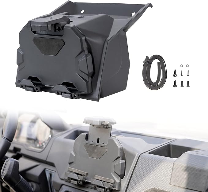 Electronic Device Tablet Holder for 2018-2024 Polaris Ranger XP 1000 Crew Diesel, Phone Ipad GPS Holder Mounts with Storage Box Organizer Accessories