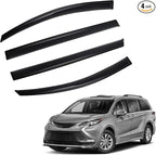 Rain Guards Compatible with 2021-2025 Toyota Sienna, Tape-On Side Window Visor Wind Deflector Vent Visors Car Accessories 4pcs