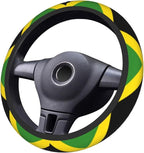 Car Steering Wheel Cover for Women Men, Non-Slip Jamaica Jamaicans Flag Car Accessory, Universal 14"-15" Fit for Cars, SUVs, Trucks (Jamaican Flag)