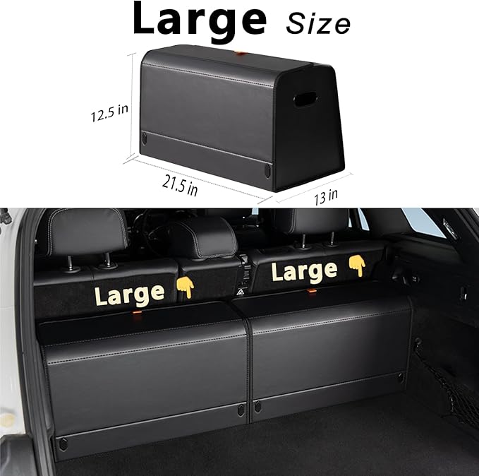Trunk Organizers for Car,Car Organizers and Storage for SUV,Magnetic Lid with Collapsible Storage, Large Capacity for SUV, Truck, MPV (L-21.5×13×12.5 IN)
