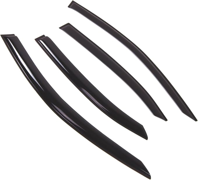 WD2-703B Dark Smoke 4 Pcs Set Window Visor (Outside Mount) Deflector Rain Guard Compatible with 2017-2018 Lexus IS250 IS350