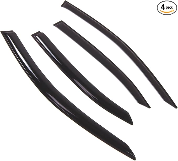 Outside Mount Window Vent Visors Rain Guards Compatible with Lexus IS250 IS350 2014-2016 | Side Window Wind Deflectors Rain Shields | Smoke Tinted, 4 Pcs Set, DGWV-703
