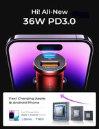 2-Pack USB C Car Charger Adapter Fast Charge, 48W All Metal Cigarette Lighter USB Charger for iPhone 15 Smallest Flush Car Charger USB C for iPhone 14 Pro Max 13 12 Galaxy S23/22 iPad Pro-Red | Cigarette Lighter USB Charger, Car Accessories for M...