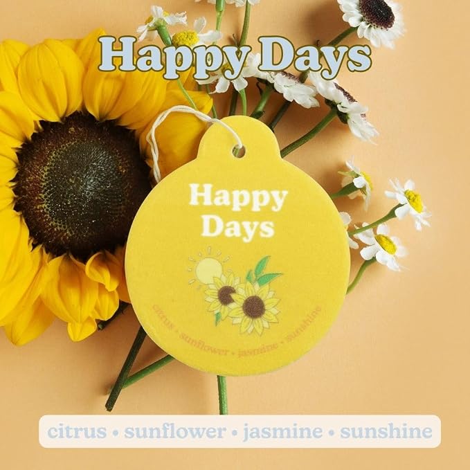 Clean Mix Car Charms 4-Pack Included Scents: Lemon Verbena, Fresh Cotton, Happy Days, Calming Lavender
