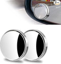 2 PCS Car Blind Spot Mirror, 1.97" HD Anti-Scratch Safe Blind Spot Rearview Mirror, 360° Rotatable Adjustable Wide Angle Auxiliary Side View Mirror, Universal for Most Cars (Silver)