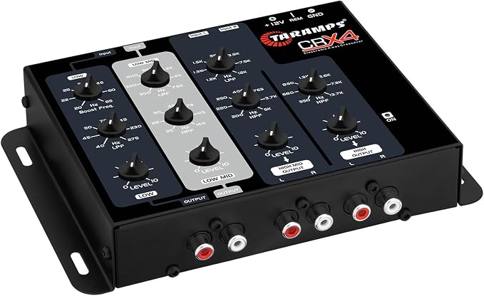 Crx4 Electronic 4 Way Crossover Rca Channels 8 Volts Rms Car Audio Processor Stereo Equalizer Great for Low/High with Bass Boost, Compact Size