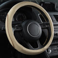 Line Rider Universal Fit Delux Leather Steering Wheel Cover, for suvs,sedans,Vans,Trucks for 14.7" to 15" (Beige)
