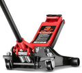 3 Ton Low Profile Floor Jack, Heavy Duty Steel Hydraulic Car Jack with Dual Pistons Quick Lift Pump, Hydraulic Racing Floor Jack, Lifting Range 3" to 20", Black/Red
