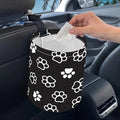 Portable Reusable Waterproof Car Trash Bin, Multipurpose Vehicle Organizer, Road Trip Essentials (Dog paw 2)