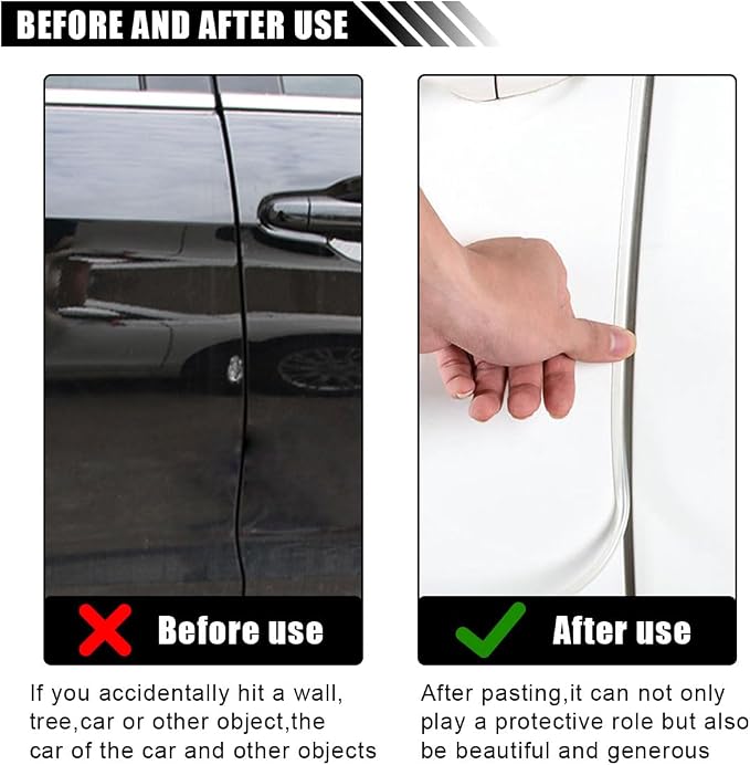 16Ft(5M) Edge Protector - Anti-Collision Strip, No Glue Car Entry Guard, Automotive Trim Protective Strip (Clear)