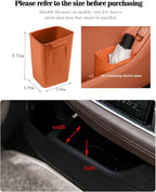 Car Interior Storage Box, Black Silicone Door Side Organizer with Umbrella Holder and Trash Can, Vehicle Accessory (Orange)