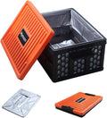 Trunk Organizer Plastic for Car, Orange | Collapsible Crate Storage, With Lid, Waterproof Bag, Optional Insulated Cooler, For SUV, Groceries, Camping
