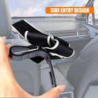 Car Seat Headrest Hook, 2PCS Cute Bow Knot Vehicle Seatback Hanging Storage Organizer, Seat Back Hanger for Purse Coat Umbrella, Universal Automotive Interior Decor Accessories (White/Grid)