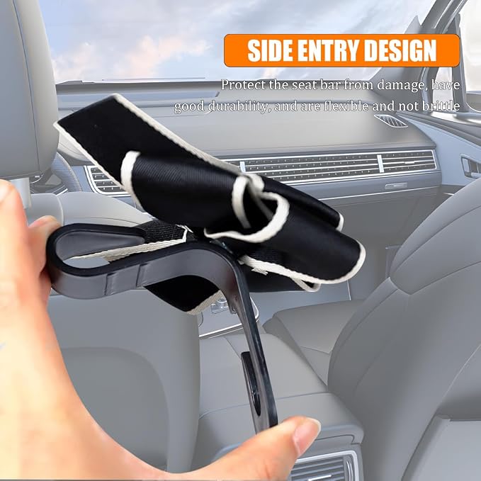 Car Seat Headrest Hook, 2PCS Cute Bow Knot Vehicle Seatback Hanging Storage Organizer, Seat Back Hanger for Purse Coat Umbrella, Universal Automotive Interior Decor Accessories (Pink)