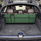 Car Trunk Organizer, Backseat Hanging Large Storage with Adjustable Straps, Waterproof Collapsible Cargo Bag with 4 Pockets, Sturdy Space Saver Frees Trunk Floor for SUV, Truck, MPV