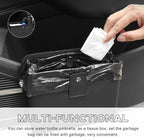 Yourkar Car Trash Can, Foldable Waterproof Leather Car Garbage Organizer Holder, Automotive Mini Dustbin Container with One Roll Trash Bag, Universal Interior Car Accessories (Gray, M)