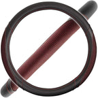 Wine Steering Wheel Cover - Dotted Comfort Polyester Grip on Stitched Synthetic Leather, Wine Stitching/Black
