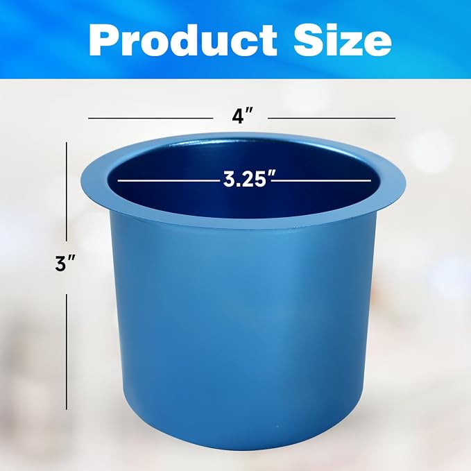GSE Games & Sports Expert Jumbo Aluminum Cup Holder, Drop-in Cup Holder for Casino Poker Tables, Work Desks, Boats, RVs, Cars & Trucks (Blue, 10-Pack)