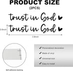 2PCS Trust in God Rearview Mirror Decals, Automotive Vinyl Rear View Mirror Decorative Stickers, Waterproof Trust in God Stickers for Car Truck Laptop, Car Accessories (Black)