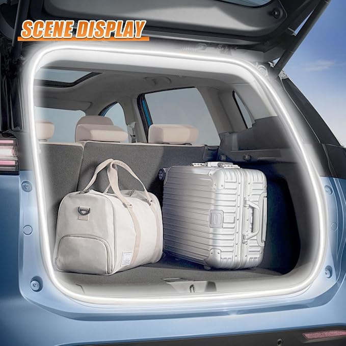 YoRise Car Trunk Light Strip, 157.48" Universal Flexible Auto Interior LED Lamp Strip Decoration, Waterproof Vehicle Trunk Ambient Lighting Accessories for Car SUV (White)