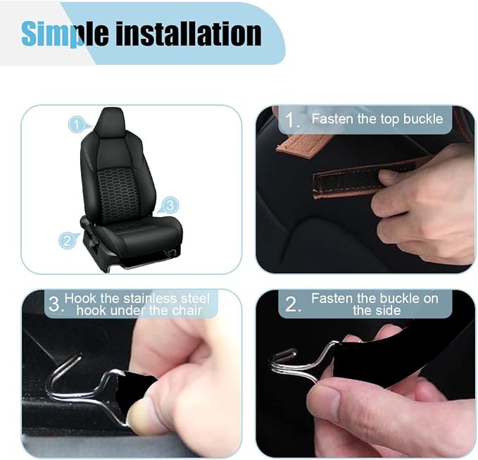 LAINLOY Felt Car Seat Back Organizer, Kick Mats Car Back Seat Protector for Kids, 6-Pocket Storage for Tissue, Box, Pen, Toy, Automobile Road Trip Accessories for SUV, RV, Truck (Beige)