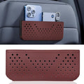 Car Seat Side Pocket Organizer, Multifunctional Mini Console Storage Bag for Phone, Keys, Sunglass, Wallet, PU Leather Tray Pouch Car Organizer Accessories for Seat, Door, Window, Console (Red)