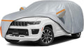 Car Cover for 2021-2026 Jeep Grand Cherokee L, Waterproof Custom-fit All Weather Sun Rain UV Dust Snow Protection Outdoor Full Car Cover with Door Zipper and Cotton Lining-Gray