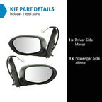 2 Piece Driver and Passenger Side Mirror Assembly Set Electric Adjustment Non-Heated No Memory Textured Compatible with 2014-2017 Honda Odyssey LX HO1320277 HO1321277