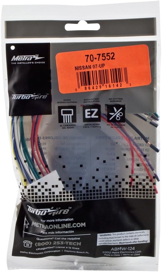 Metra 95-8905B Double DIN Dash Installation Kit for Select 2012-Up Subaru Impreza Vehicles (Black) & Metra 70-7552 Radio Wiring Harness for Nissan 2007-Up/Select Subaru 2008-Up