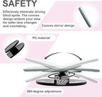 2PCS Fan Shaped Car Blind Spot Mirror, HD Frameless Convex Glass Rearview Mirror, Rotatable Wide Angle Vehicle Side Auxiliary Mirror with Strong Adhesive, Universal Fit for Car SUV Truck Silver