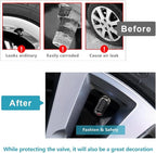 Tire Valve Stem Caps for Audi Metal Car Wheel Air caps Auto Valve Stem Caps Accessories 4 Pcs Black