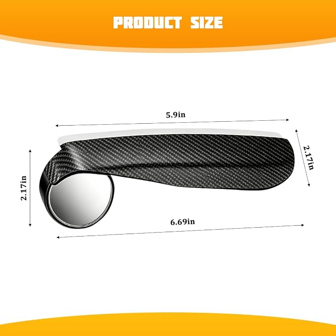 Zpana Car Blind Spot Mirrors with Rain Guard, 2 in 1 360° Adjustable Vehicle Rain Eyebrow Reversing Side Rearview, Automotive Reverse Assist Side Mirror Sunshade, Universal for SUV RV Truck