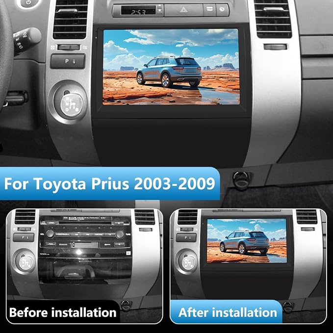 4Core Car Radio Stereo for Toyota Prius 2003-2009 Android 13 Built in Carplay/Android Auto with WiFi GPS Navigation FM Bluetooth