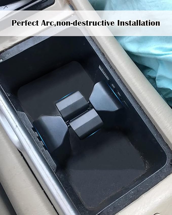 Cup Holder Insert Fit for Toyota Highlander 2002-2007 Adjustable Center Console Cup Holder Divider Replace 55604-48020 Black