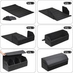 Leather Car Trunk Organizer,Durable Collapsible Adjustable Compartments Cargo Storage,Extra Large Capacity,AK-151